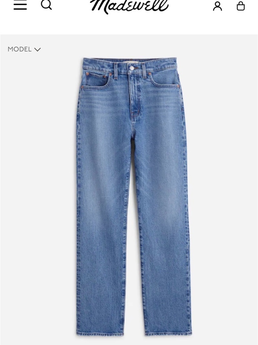 Madewell Light Blue Ankle-Cropped Straight Jeans